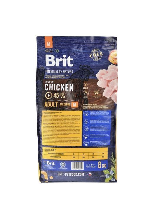 Корм Brit Premium Dog Adult M з куркою 15кг