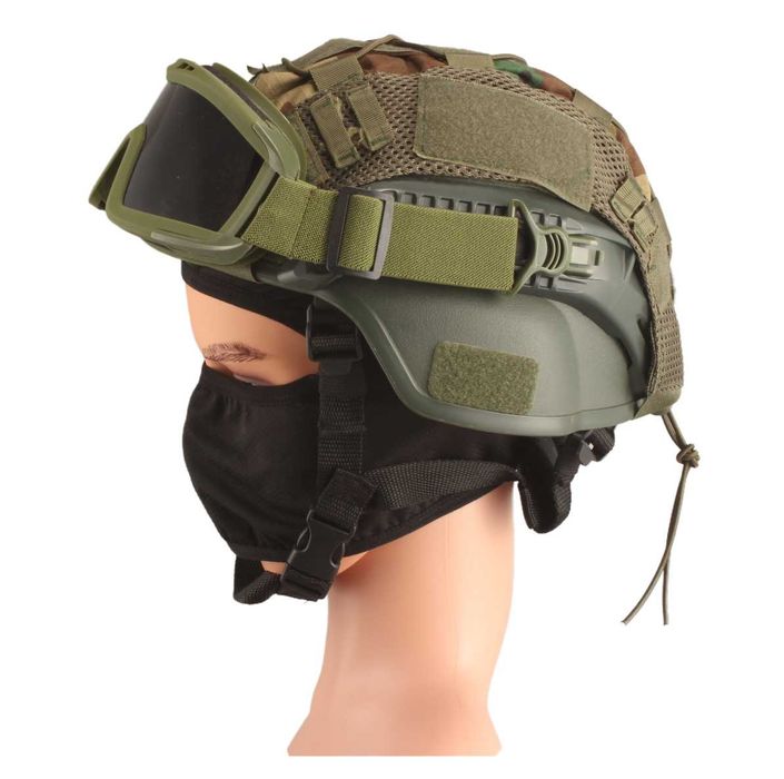 Тактические очки защитная маска Solve с креплениями на каску с 3 линза