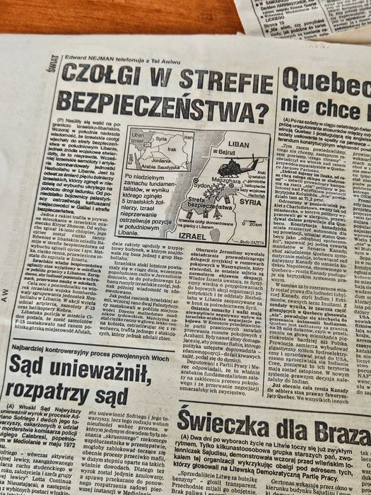 Oryginalne gazety z 1992 roku – Gazeta Wyborcza i Lokalna – unikat