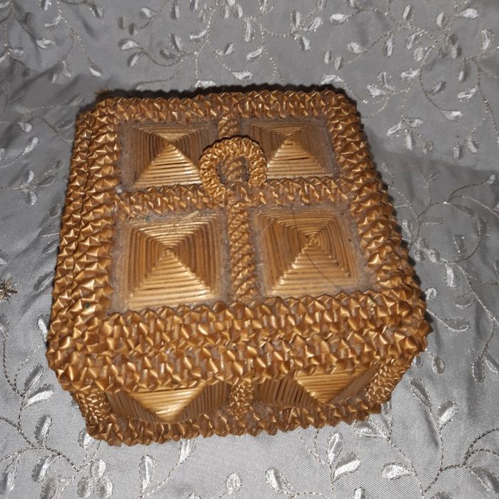 шкатулка винтаж СССР ручная работа соломка