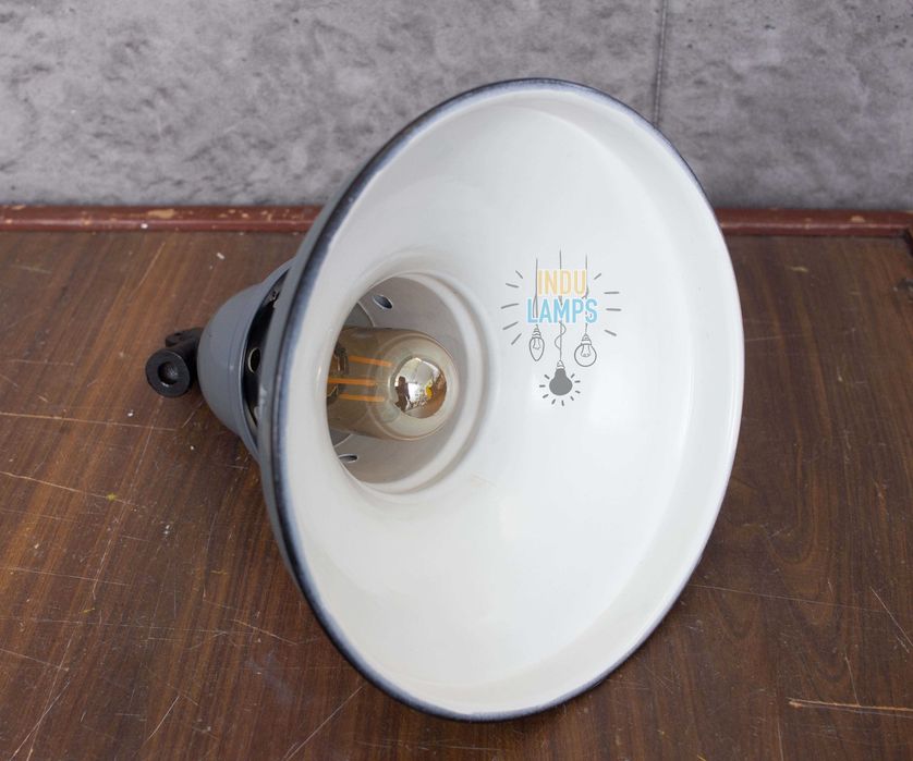 Lampa emaliowana LOFT przemysłowa fabryczna