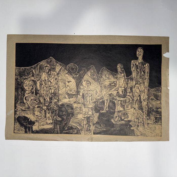 Linoryt Czesław Wiącek 1968 Rasistowski mord wersja II