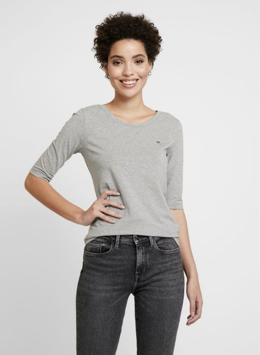 Tommy Hilfiger - szara koszulka t-shirt bluzka - rozm. L