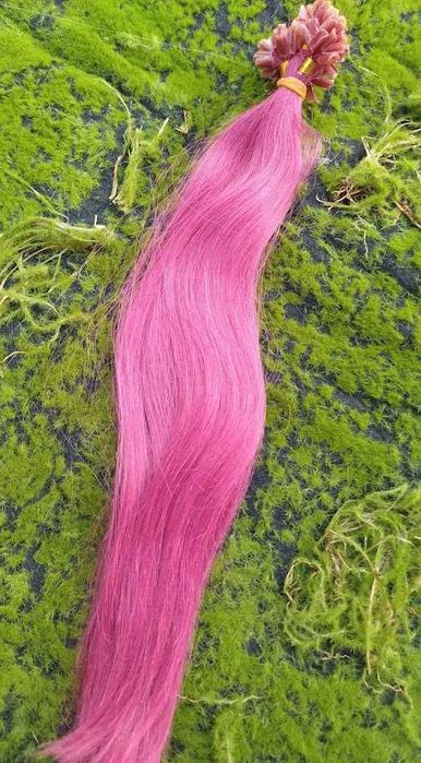 Naturalne włosy ok 43 cm 100 pasm /16u purpl