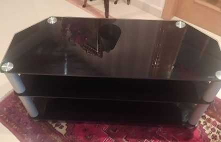 Móvel TV Vidro Preto Temperado