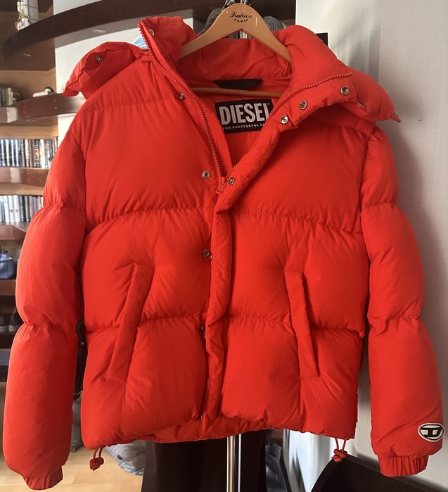 Яскравий оригінальний пуховик Diesel W-Rolf-NW (Spicy Orange) — Унісекс