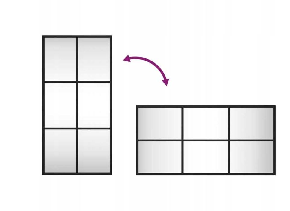 LUSTRO ŚCIENNE CZARNE 60x30CM prostokątne do łazienki łazienkowe