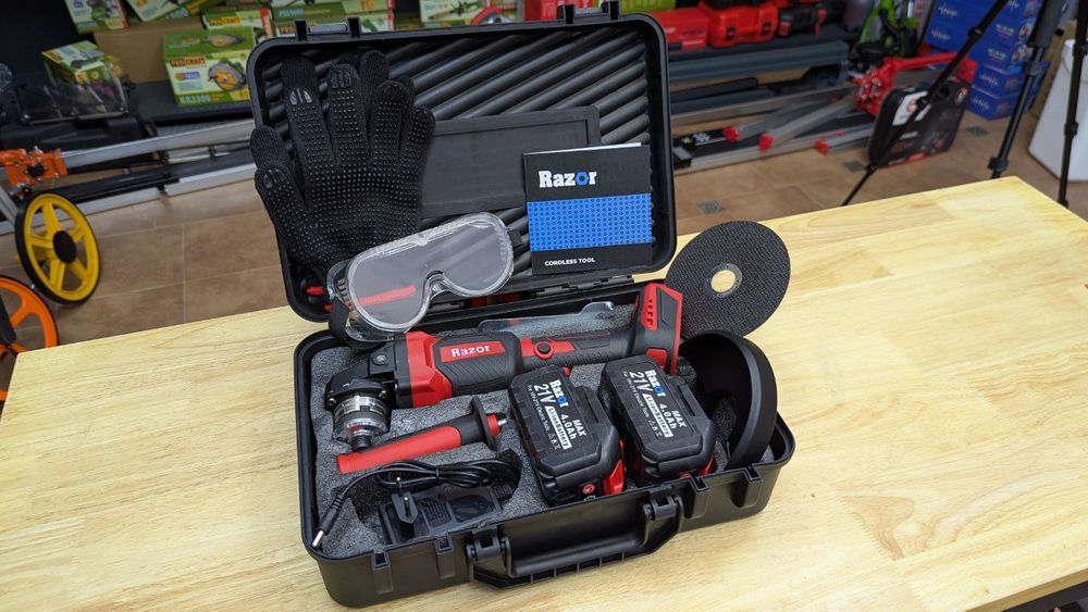 Аккумуляторная Болгарка Razor BLB-125 +2шт 4.0Ah +З.у+Кейс Очки Перчат