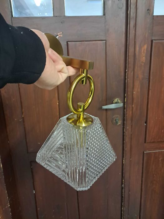 2 nowe piękne kinkiety, klosze ze szkła, mocowania chyba z mosiądz