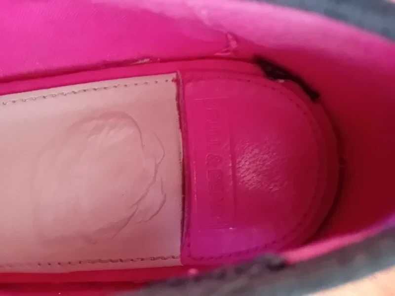 Baleriny lordsy Pull&Bear 38 etno azteckie wzory fuksja loafersy
