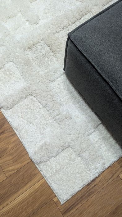 Dywan Westwing puszysty biały kremowy 290x200cm