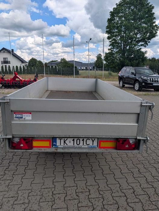 Przyczepa samochodowa wywrotka ładowność 2000kg 2t kiper 3 stronny