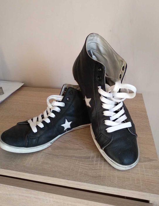 Skorzane wysokie converse 41