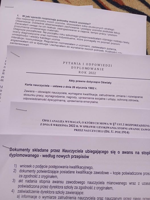 Nauczyciel dyplomowany materiały do egzaminu