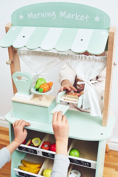 drewniany sklep Dla dzieci stragan i teatr Zabawka Drewniana