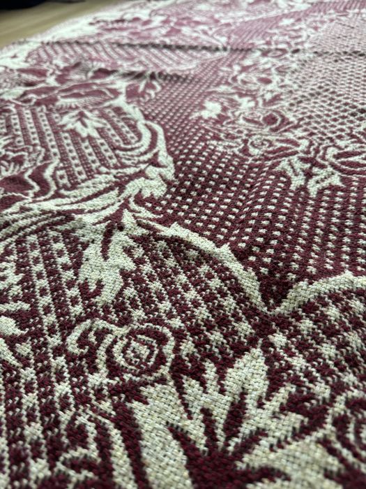 Koc gruby narzuta na łóżko pled bordo beż  200x145 cm