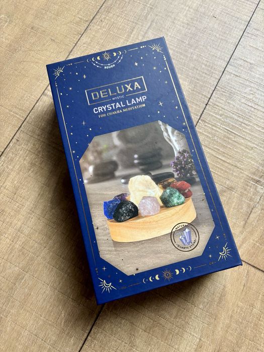 Lampka LED z kryształami # naturalne kamienie # Deluxa crystal lamp