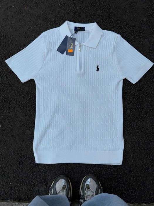 В’язана футболка-поло Polo Ralph Lauren на блискавці