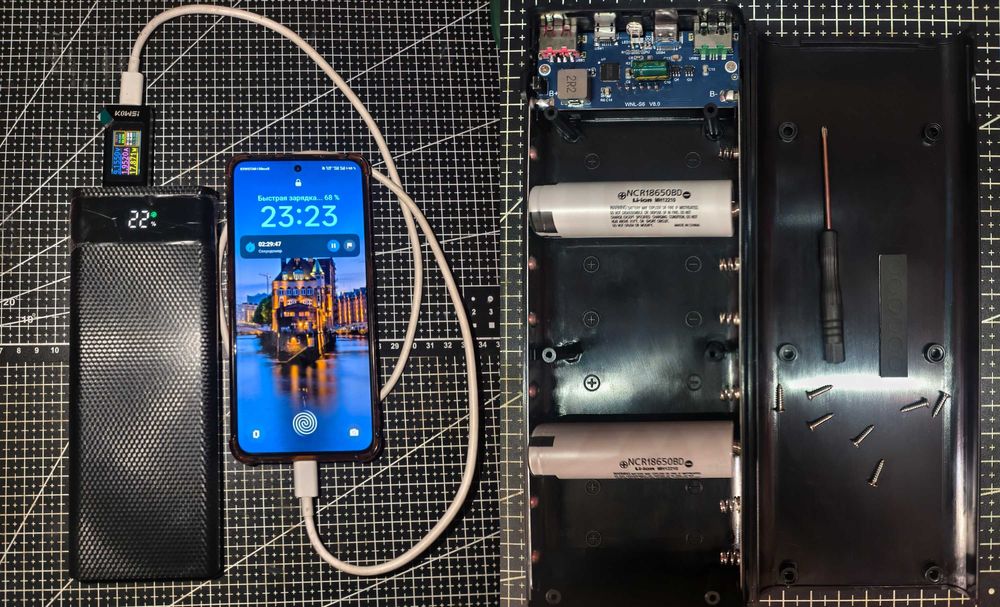 Супер POWERBANK, КОРПУС+AКАМУЛЯТОРИ - Надшвидка Зарядка 25W 70000mA/h