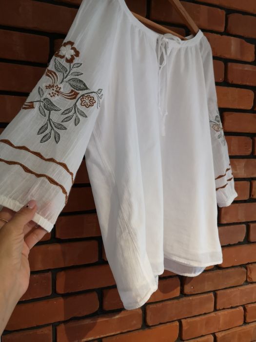 Bluza Esprit koszulowa 42 bawełniana haft haftowana elegancka