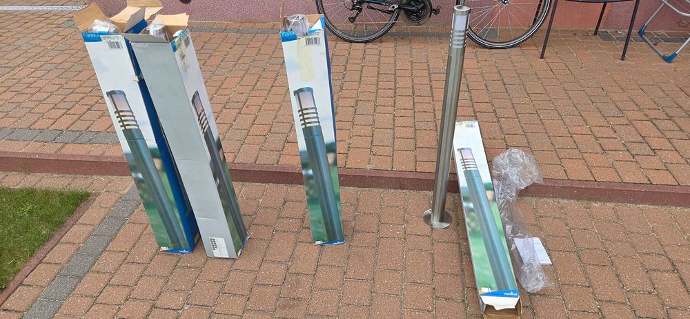 Nowoczesna lampa ogrodowa na słupie stalowa  100 cm - 4 sztuki