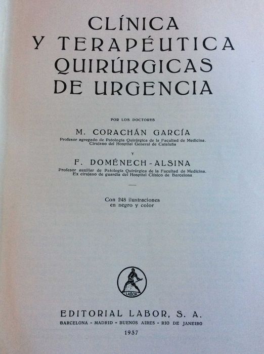 Clínica terapéutica y quirúrgica de urgencia, 1937