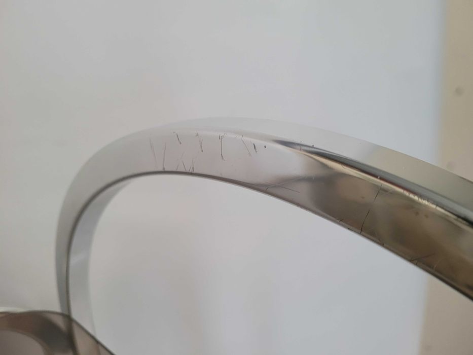 bauhaus stolik ALUMINIOWY dymione  szkło, lata 70