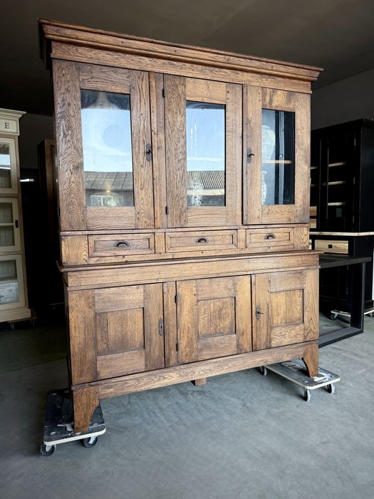 WITRYNA KREDENS stary vintage drewniany dębowy rustic rustykalny