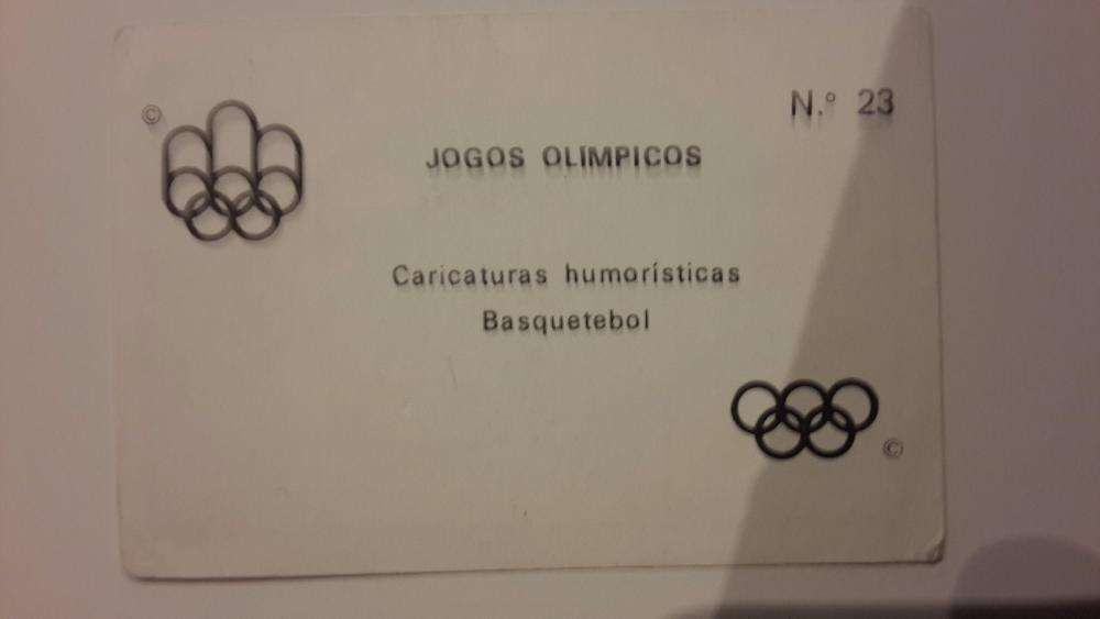 5 Cromos Caricaturas Humorísticas JOGOS OLÍMPICOS (Anos 70)