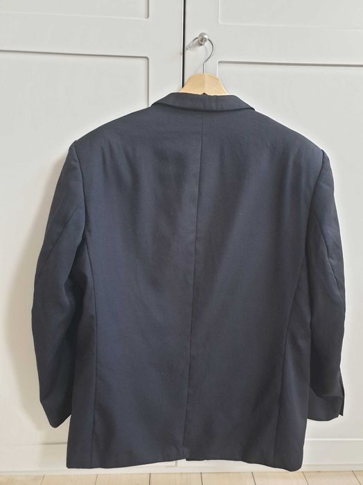 Granatowa dwurzędowa marynarka męska Hugo's XL 2XL 100% wełna