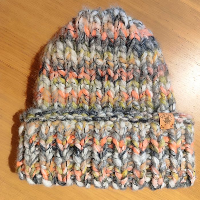 Czapka boho gruby splot hand made