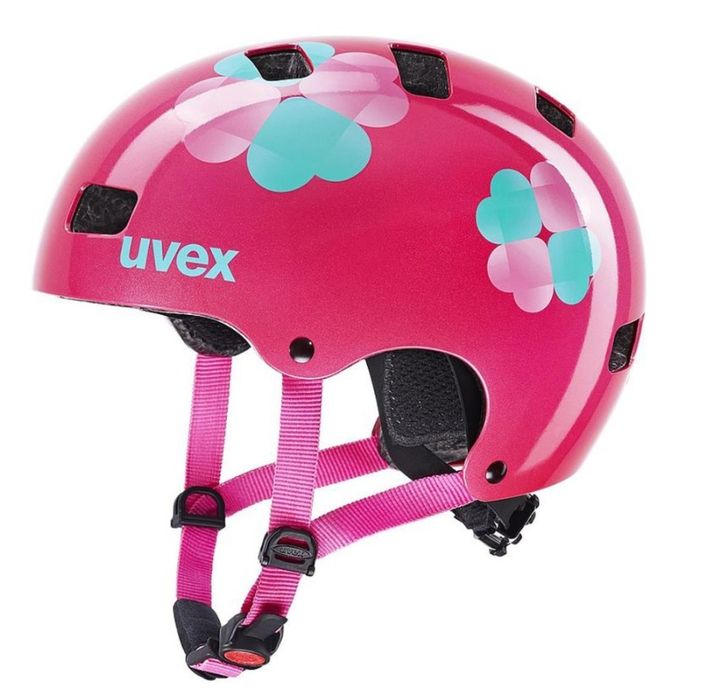 UVEX Kask Kid 3 różowy rowerowy dziecięcy kwiatki 55-58 cm