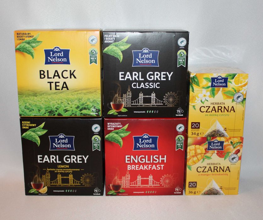 Lord Nelson czarna klasyczna herbata lub english breakfast 75 torebek