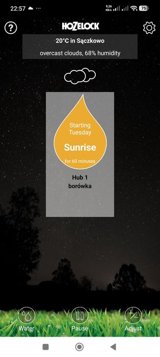 Hozelock Cloud Controller – sterownik nawadniania WiFi + Hub, czujnik zmierzchu