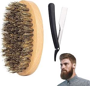 Brzytwa do golenia brody fryzjerska ze szczotką