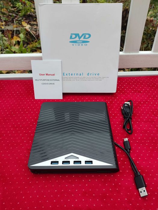 Nagrywarka Zewnętrzna DVD DL CD RW USB3.0 SD do Komputera PC Laptopa