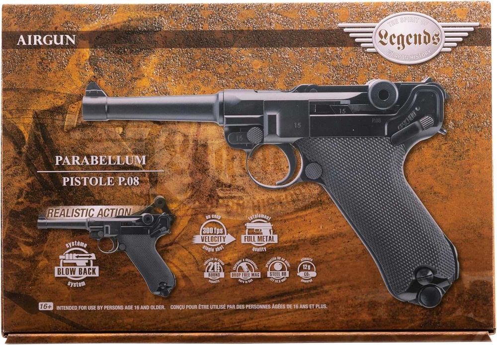 Pistola Pressao de ar CO2 Walther P38 Blowback + Luger P08 Colecção
