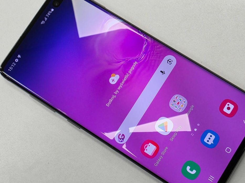 Samsung Galaxy S10+ Plus Dual SIM/ 8GB/ 512GB/ Ceramic Black/ Grade A/ + ładowarka/ stan wybitny / 70 cykli ładowania baterii!