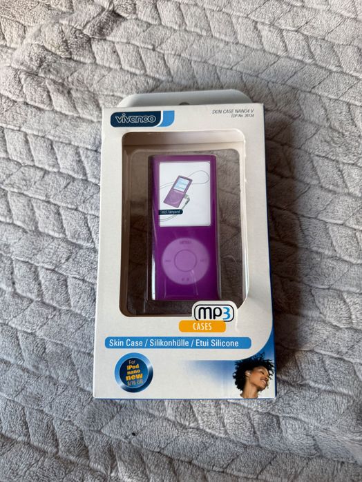 Nowe Vivanco Skin Case silikonowe etui do Applei Pod Nano 4G fioletowe