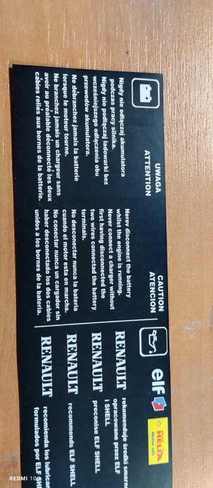 Naklejki informacyjne Renault