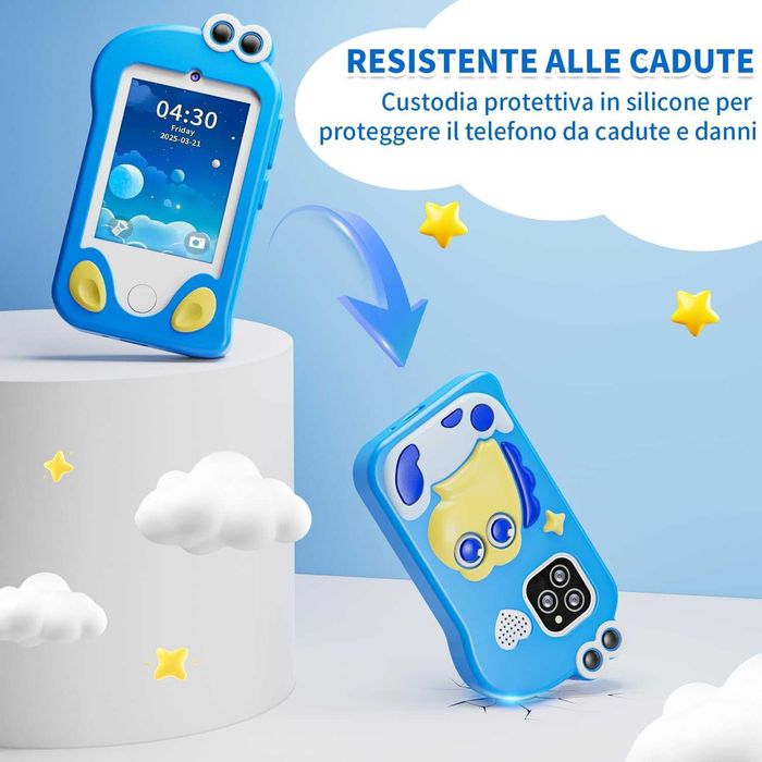 Telefon dziecięcy CHAKEYAKE, aparat, z 2,4-calowym dotykowym ekranem