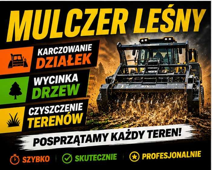 karczowanie działek | wycinka drzew, mulczer leśny mulczowanie, rekultywacja gruntów, czyszczenie działek, likwidacja sadów, frezowanie pni karp