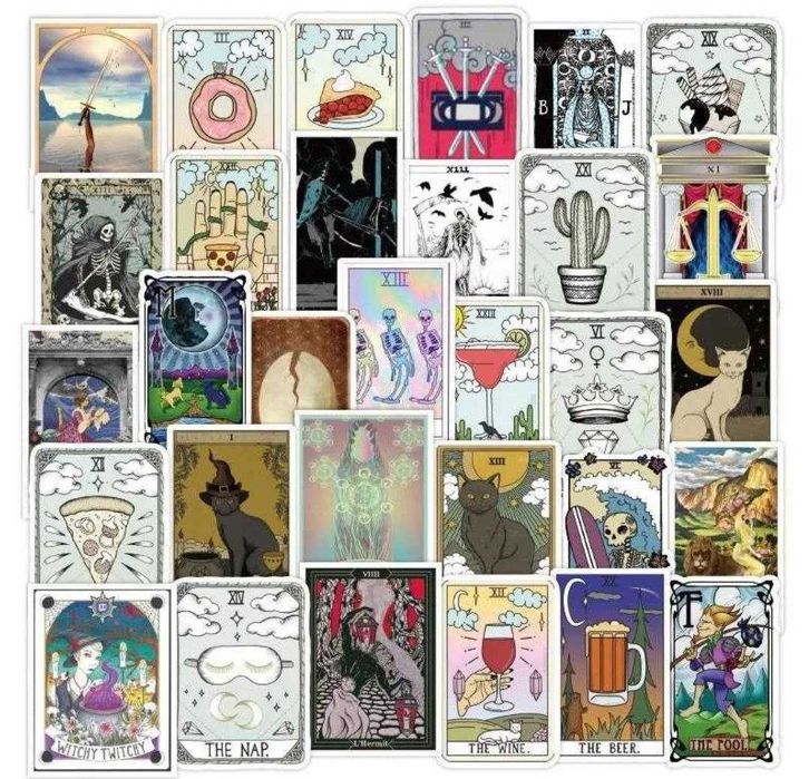 Наклейки стикеры "Готическое Таро" 50 шт