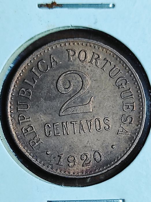 5 moedas, 1 centavo e 2 cent. 1920, 5 centavos de 1921, 24 e 27
