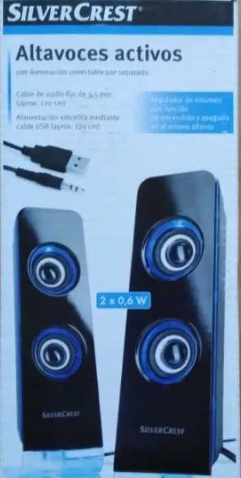 Colunas SilverCrest para computador Com USB