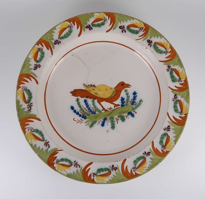 Prato Grande Séc. XIX - Faiança da Bandeira / Fervença - 34.5 cm