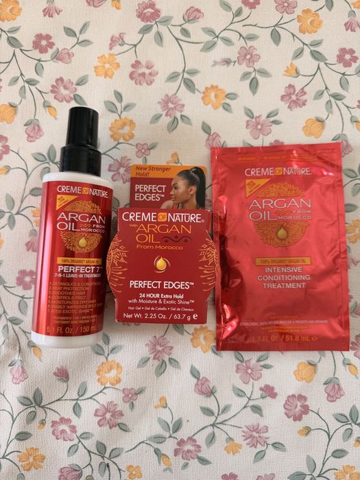 Kit de Cabelo Creme of Nature Argan Oil (3 Produtos) - Novo