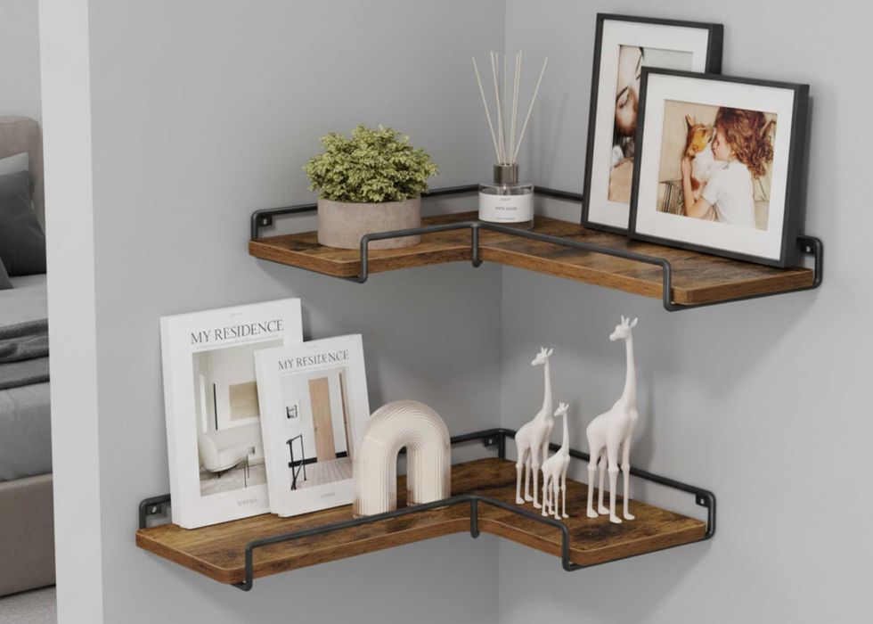 Półki Narożne Wiszące Zestaw 2 LOFT Vintage Ścienne 29x40 NOWE PREMIUM