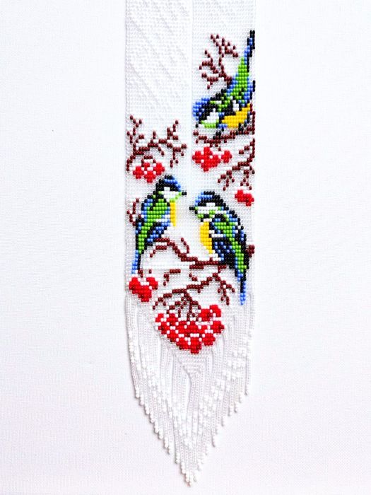 Гердан з бісеру  Синички