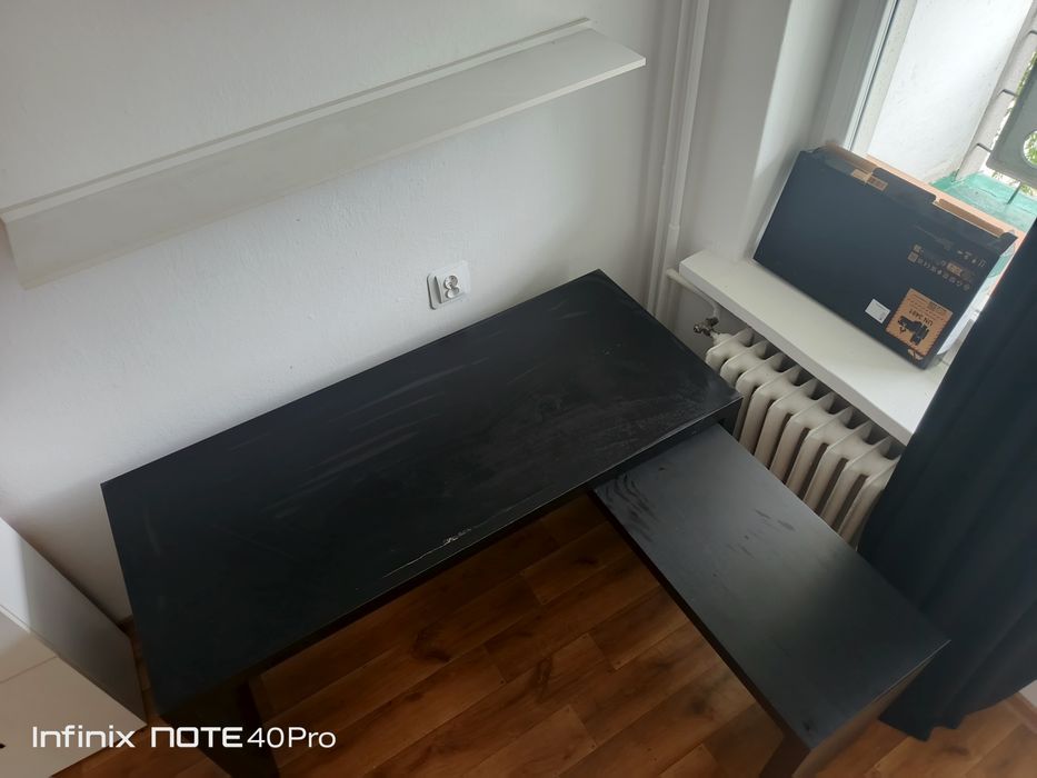 Duże Czarne Biurko L